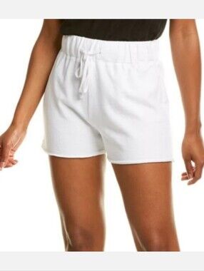 James Perse White Drawstring Cotton Lounge Shorts
